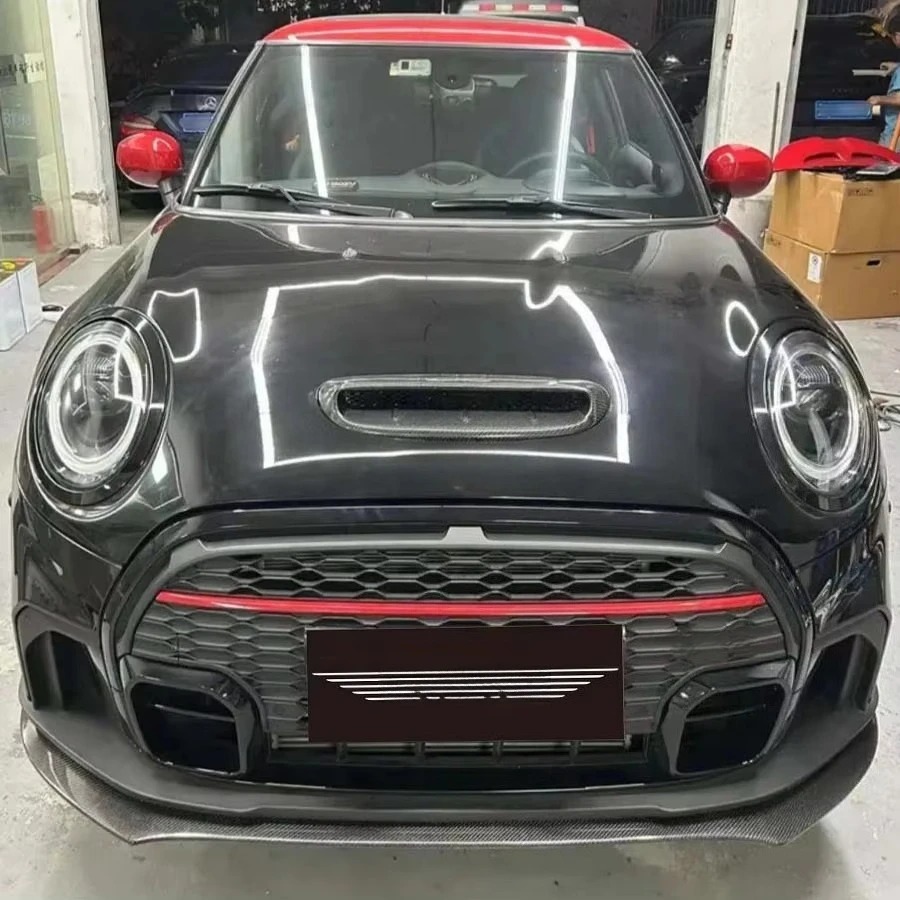 MINI Cooper S JCW LCI 2 F55 F56 F57 Front Lip Splitter & Bumper Kit Carbon Fiber 3k Twill Weave High Polished Bolt-On New